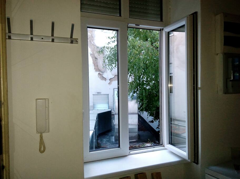 Nobody can see in the kitchen window