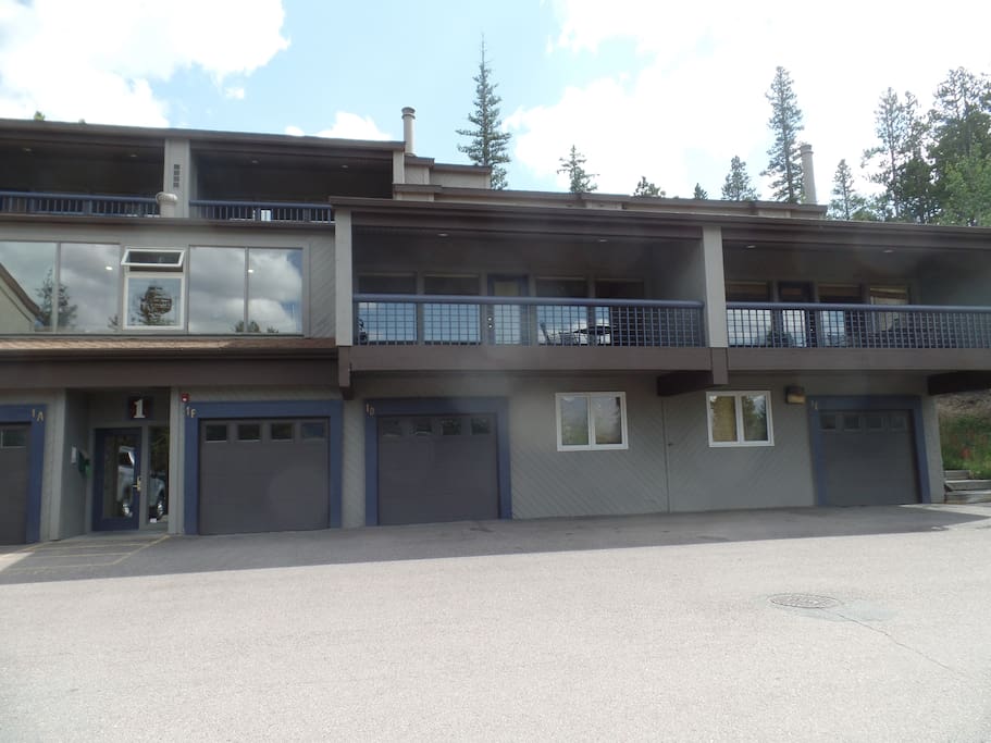Front building with garage access to Penthouse unit.