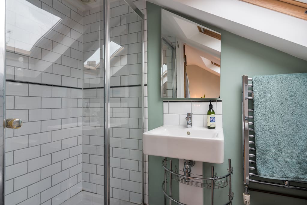 En suite bathroom with spacious shower