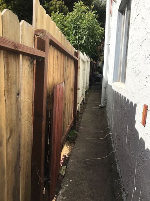 Private entrance on side of house
