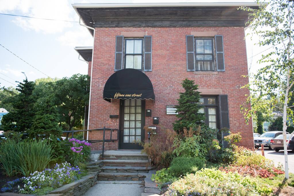 Front of building. Apartment is on the second floor