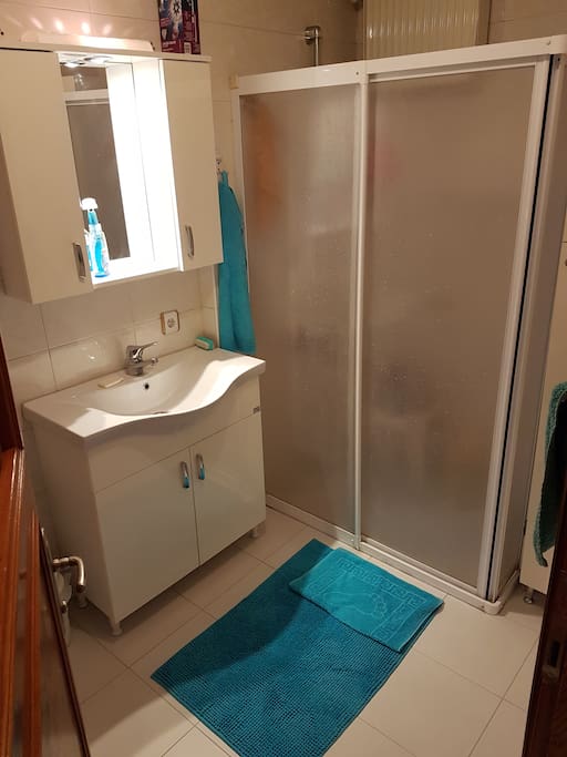 The bathroom.