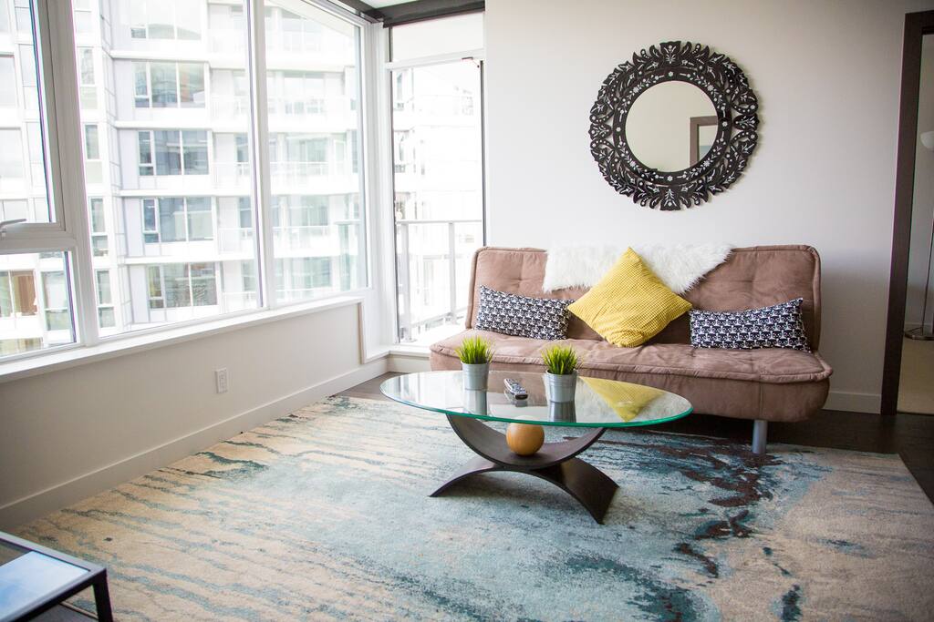 Modern Living Room
with a Couch Bed