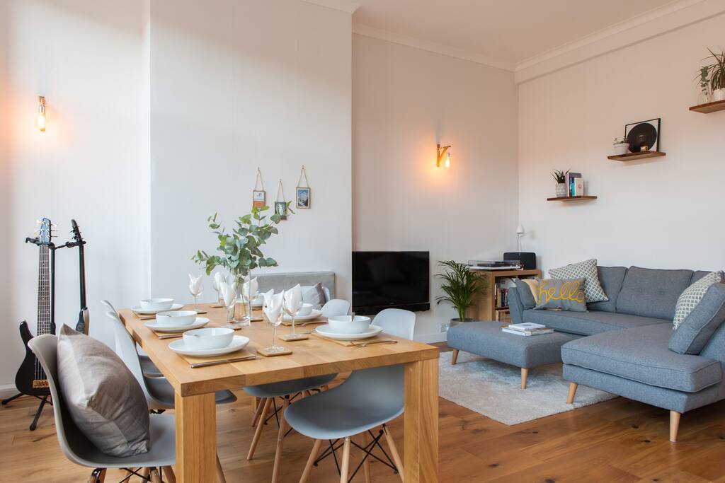 Open living room and kitchen
