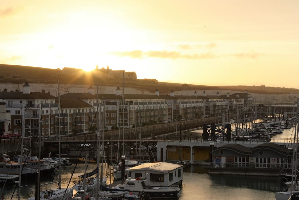 A view from the balcony - sun rise over Brighton Marina