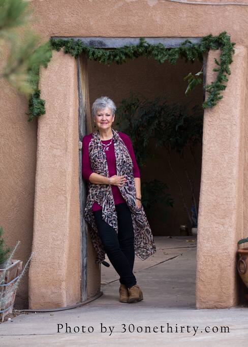 Jeaninne, Corrales Suite Lodging's hostess and live-in owner.