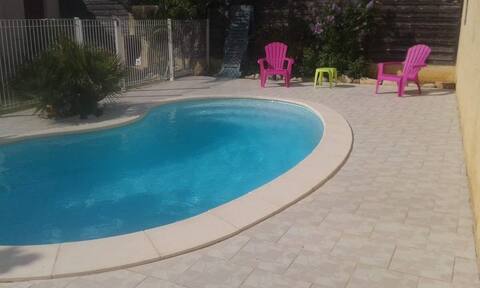private gated pool house with enclosed garden