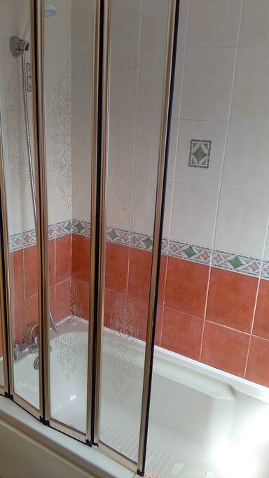 Colorful clean bath room.
