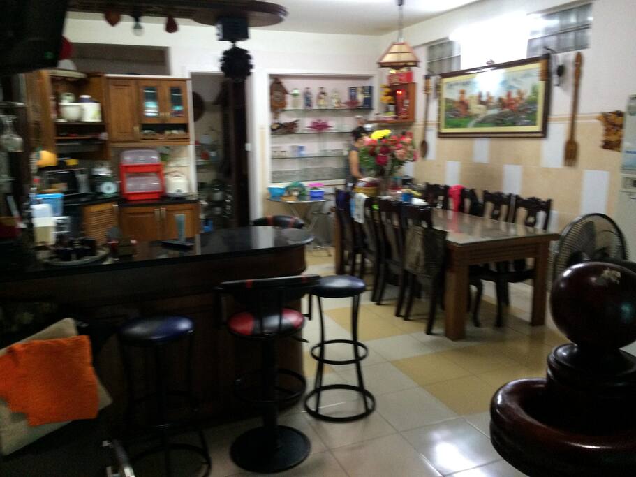 mini bar and dinner table
