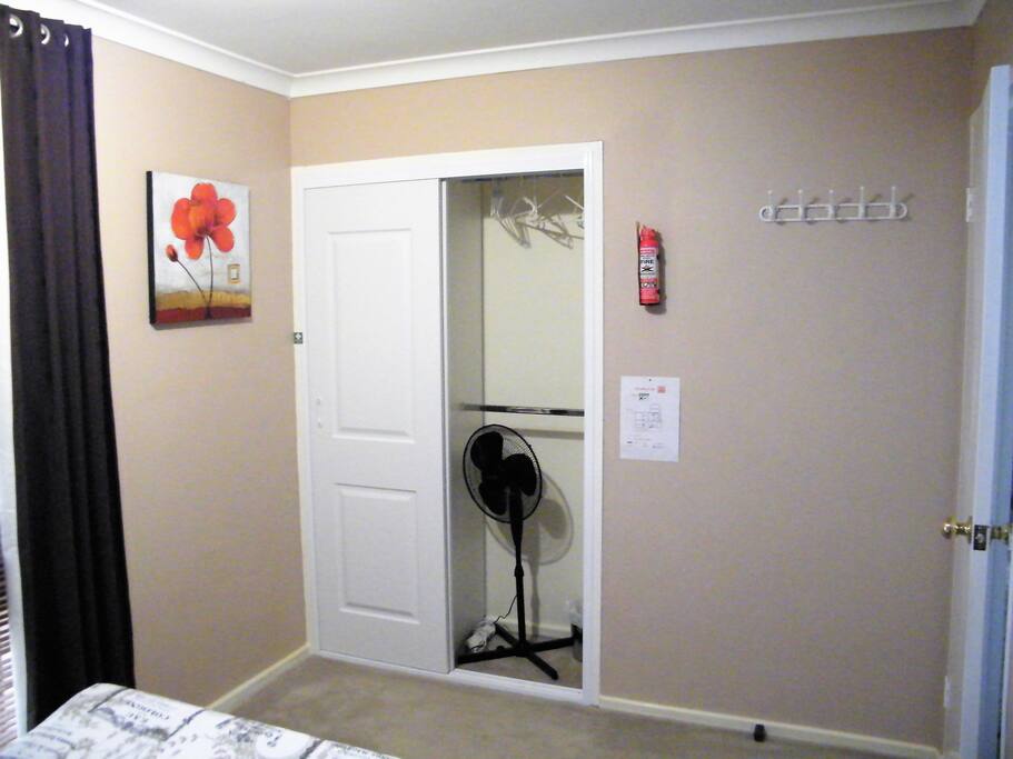 Cooling fan and room heater supplied.