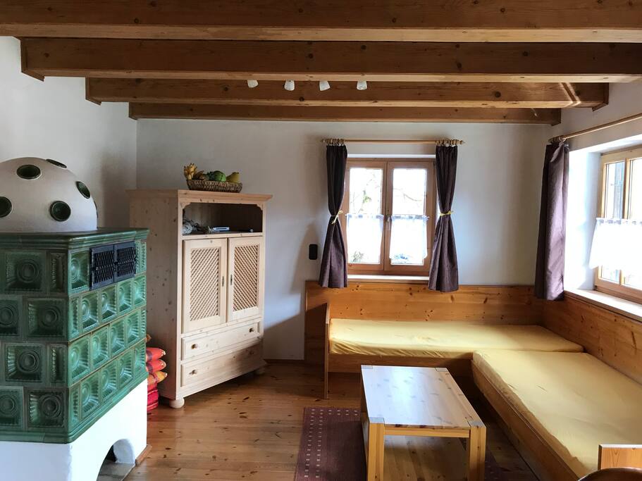 Living room including two single beds