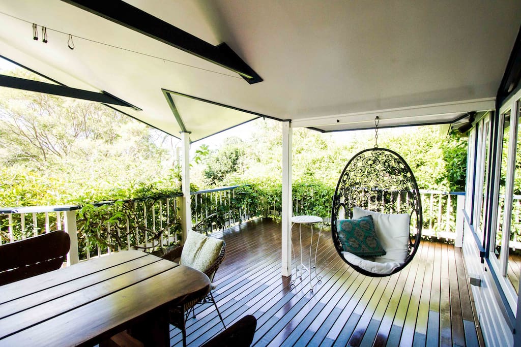Large back verandah with dining table for up to 10
