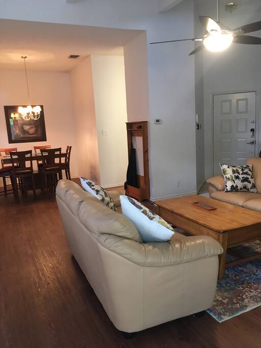 Living room and dining area