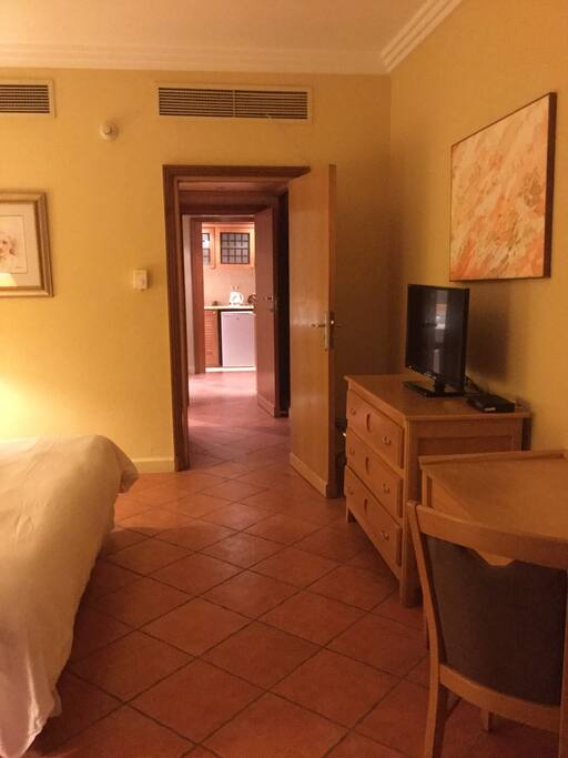 from the bedroom to the kitchenette ....