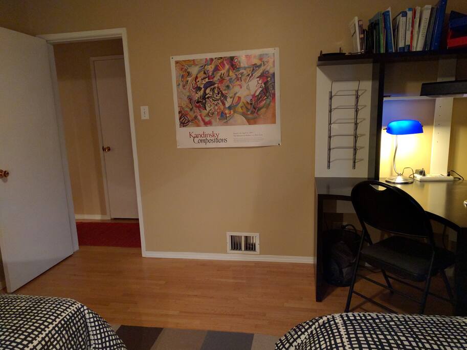 View out the door if set up as two twin beds.
