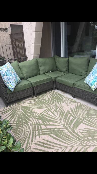 Shared outside patio at front door entrance that you are welcome to use
