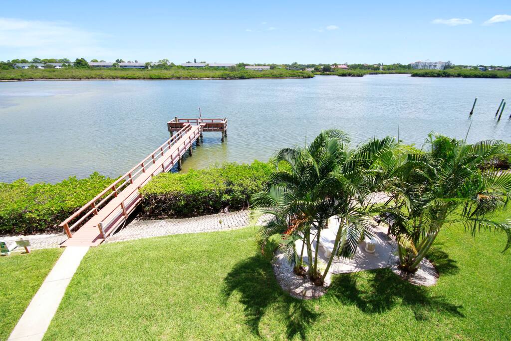 Views of the waterway and pier - you may even spot a dolphin from here!
