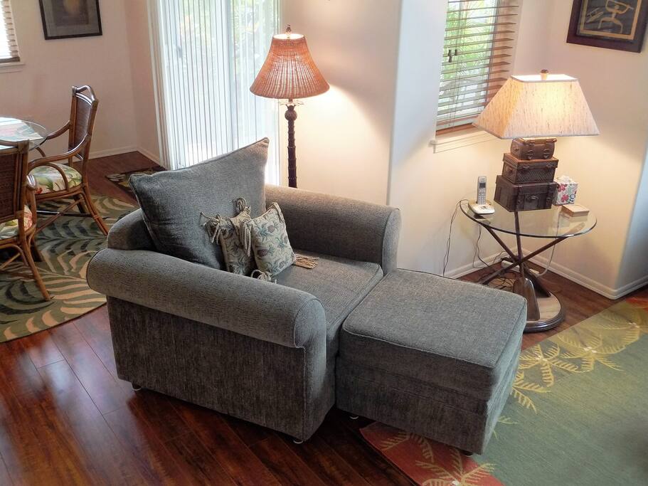 After a long day of exploring, it's nice to have a comfy place to sit and read.