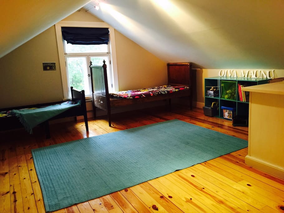 Three bedrooms upstairs.
