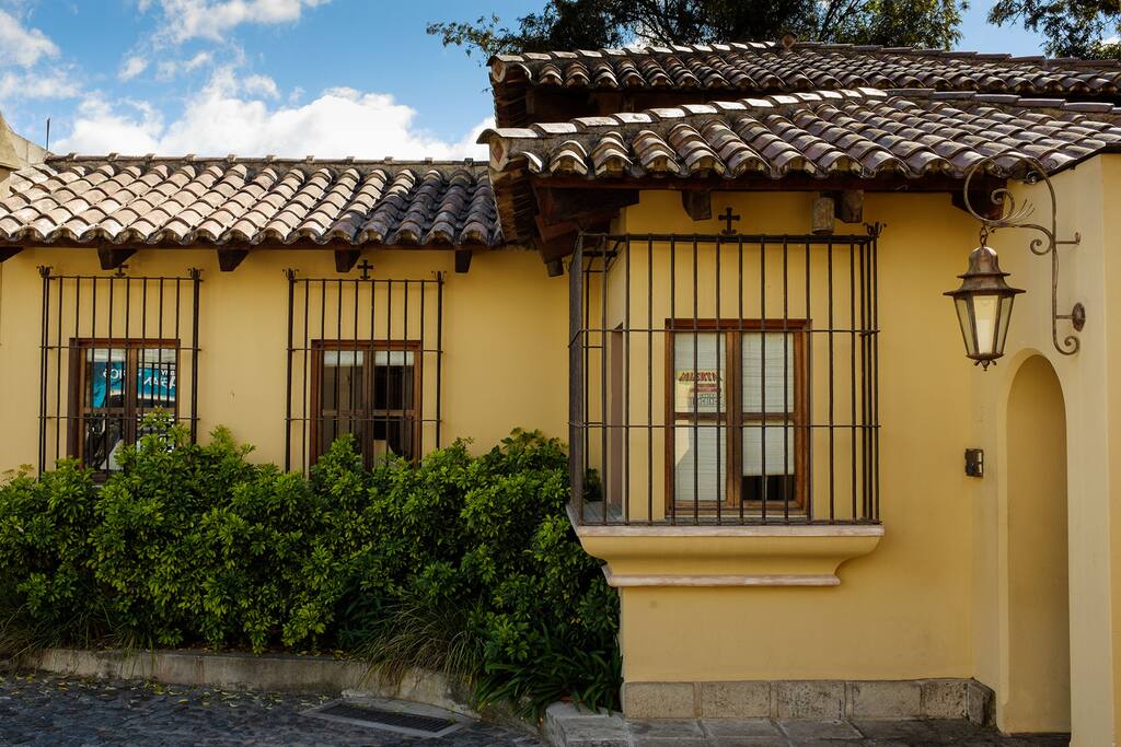 The apartment is right on a quiet street.