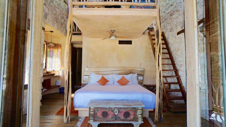 Master bedroom double height ceiling