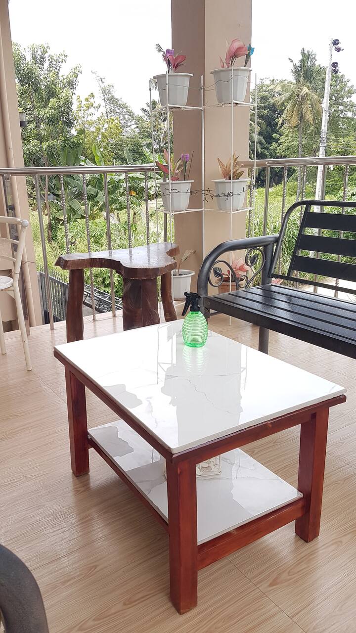 Balcony shared with other guests.