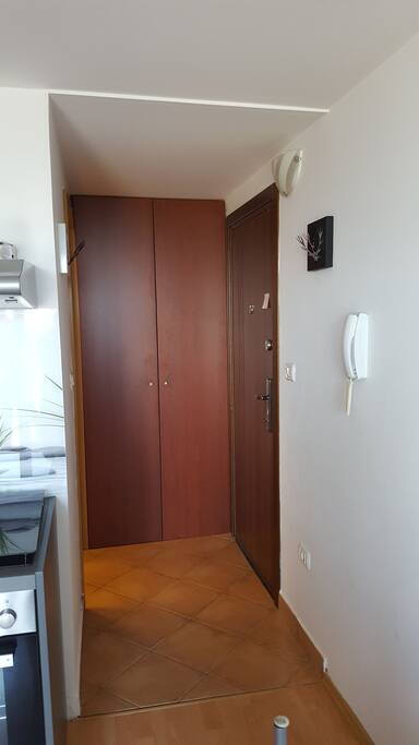 Entrance with wall closet (with first aid - we hope that you won't need) and vacum cleaners inside (small and big one) - entrance door on the right side