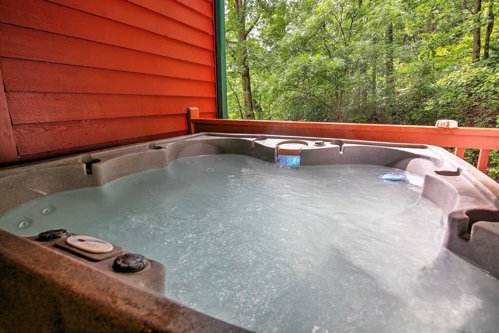 The hot tub is the perfect place for loosening up after a long day on the trails.