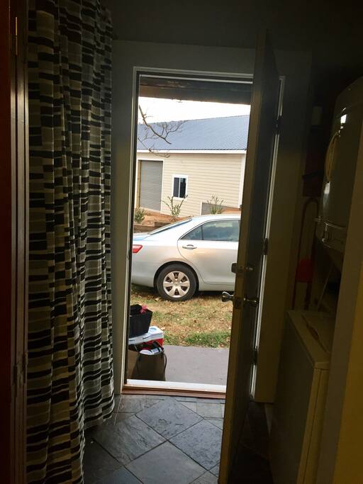 View through laundry room/ side door
