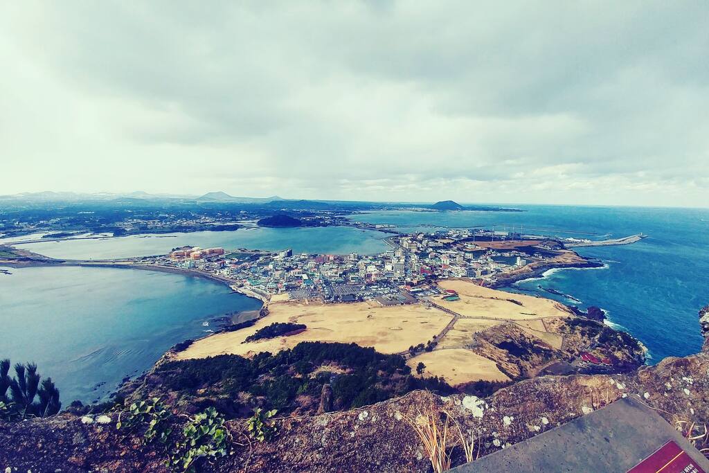 This is the view from Seongsan Ilchulbong a 5 minute drive from our house and then a beautiful hike.