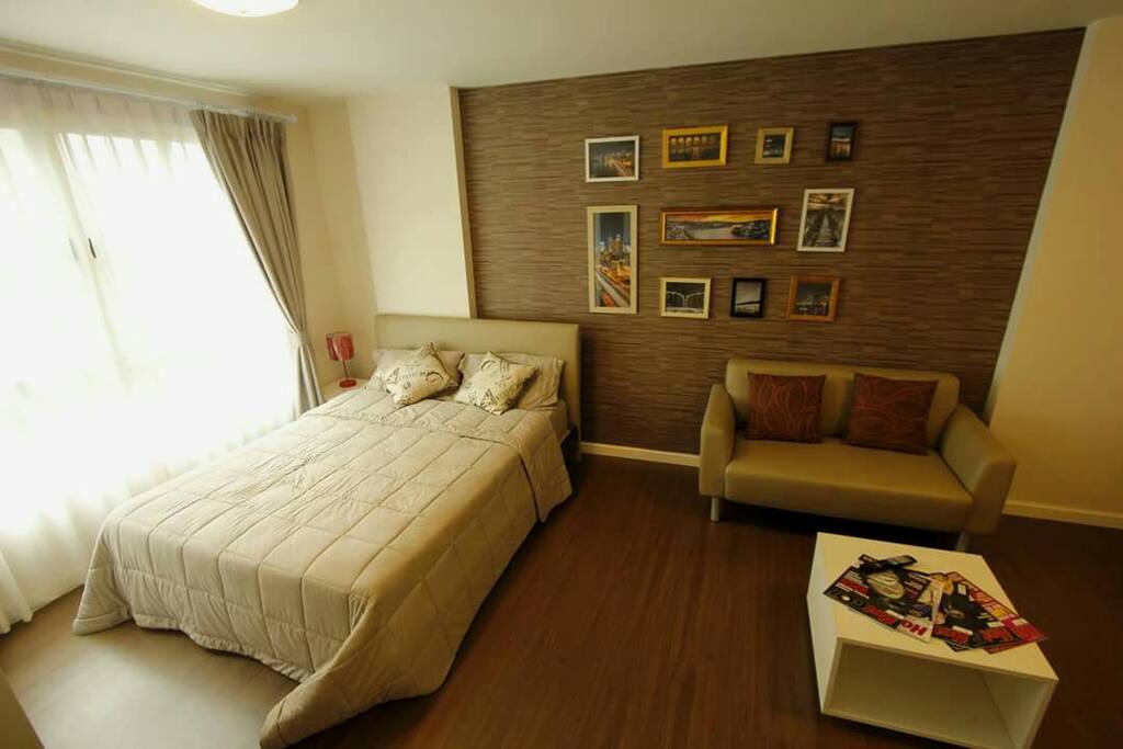 bed with cozy style