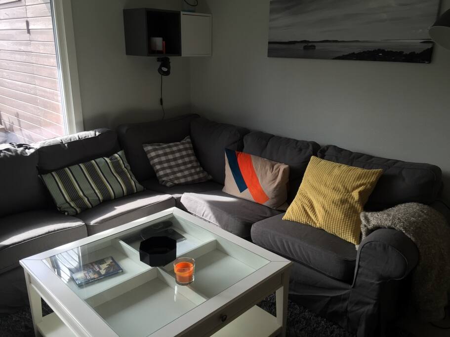 Living room with a large sofa