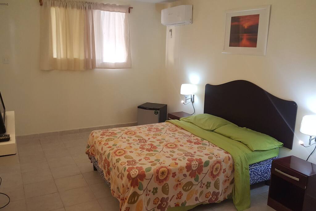 Segunda habitación, donde disfrutará de una cama matrimonial, minibar, televisor.