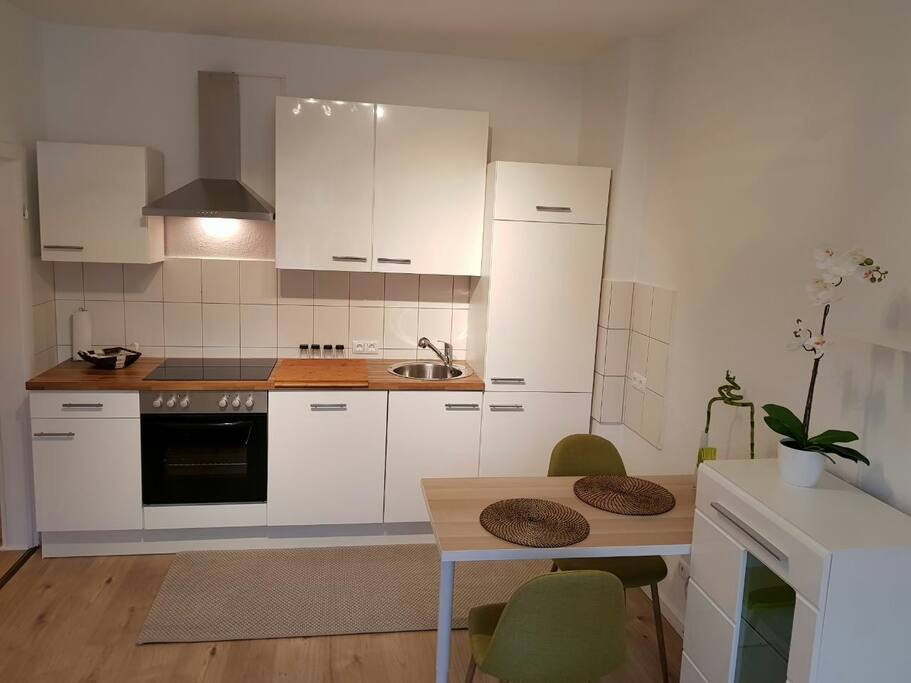 fully equiped kitchen including , dishwasher , coffee machine & fridge.