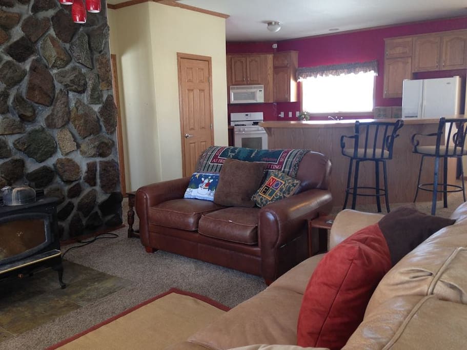Family room and kitchen