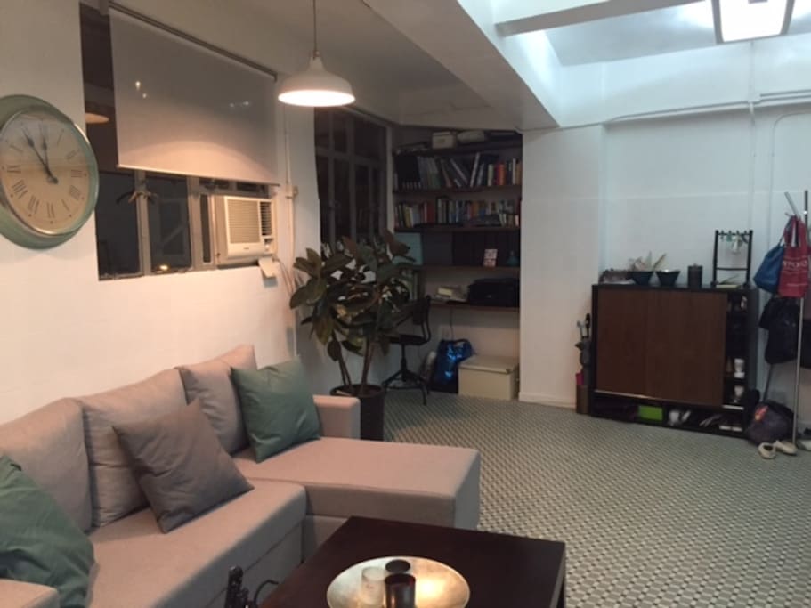 Living Room Area with View to Office and Entrance
