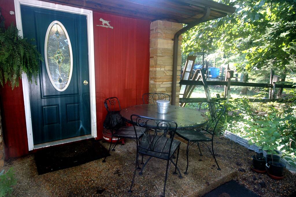 Set outside and enjoy your candlelight dinner on your front porch area right outside your front door.