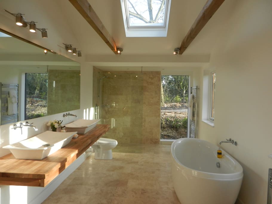 Walk in shower and doubled ended bath