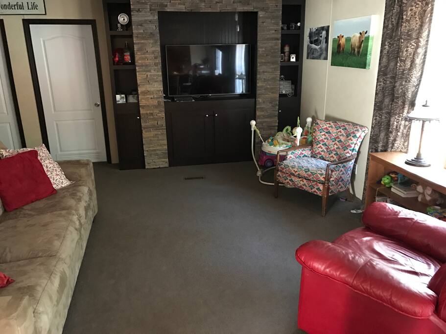 TV Den with a pull out bed in the couch