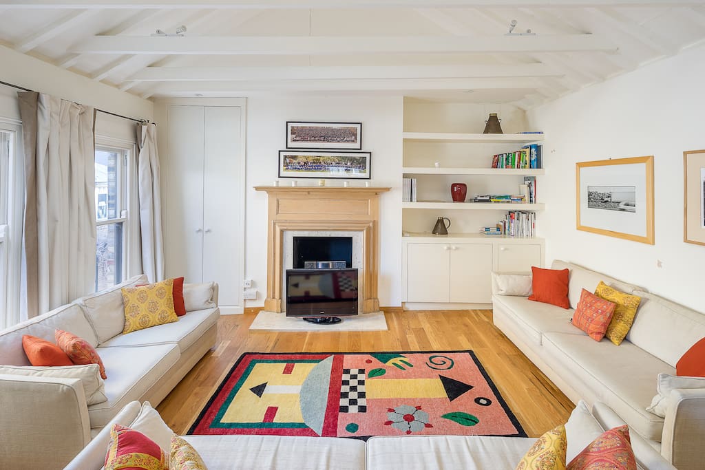 The bright and airy living area.