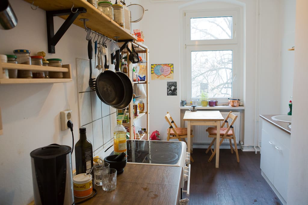 Kitchen plus lots of spices and tea.