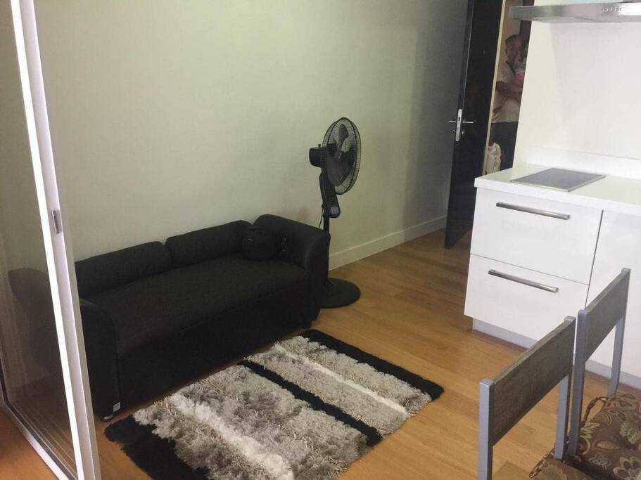 A sofa set, carpet and an extra electric fan included. (With Air conditioning, of course)