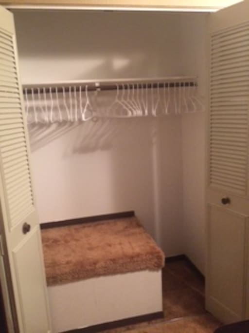 Large closet with hangers