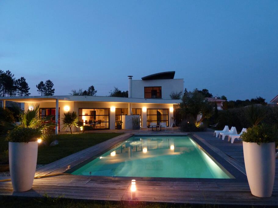 The villa by night