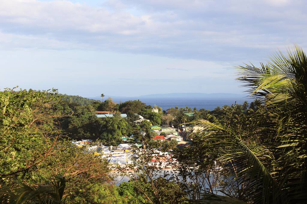 looking East across Puerto Galera's historic harbor - romance the full moon rising over the ocean