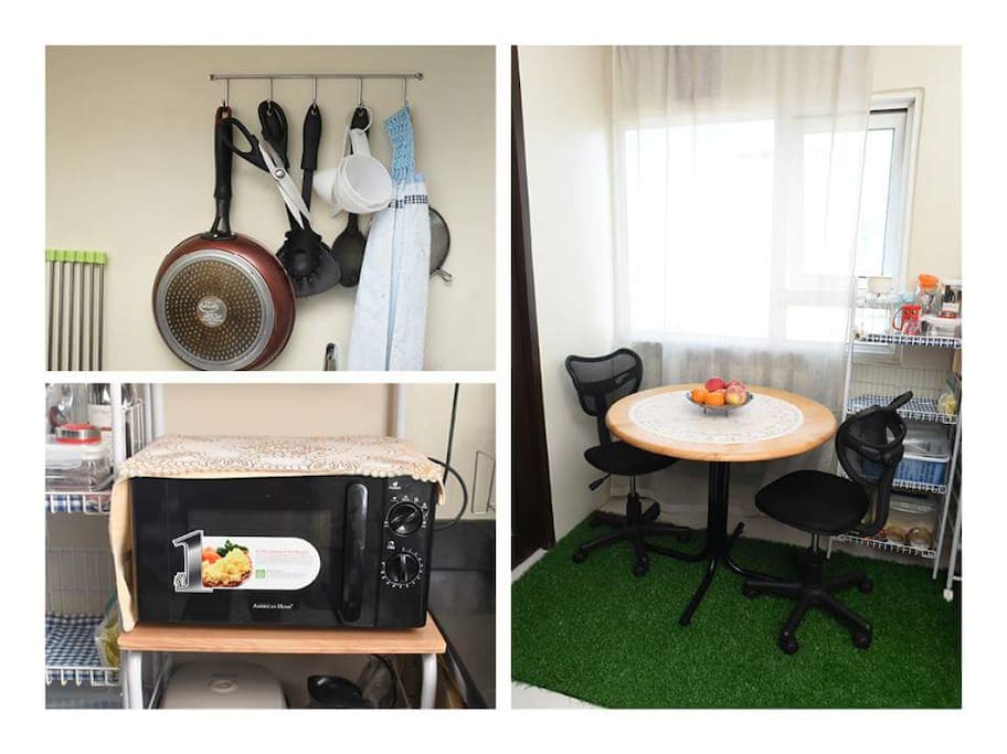 Comfortable dining and cooking facilities
