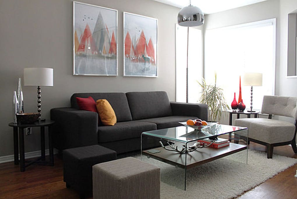 Stylish and clean living room space