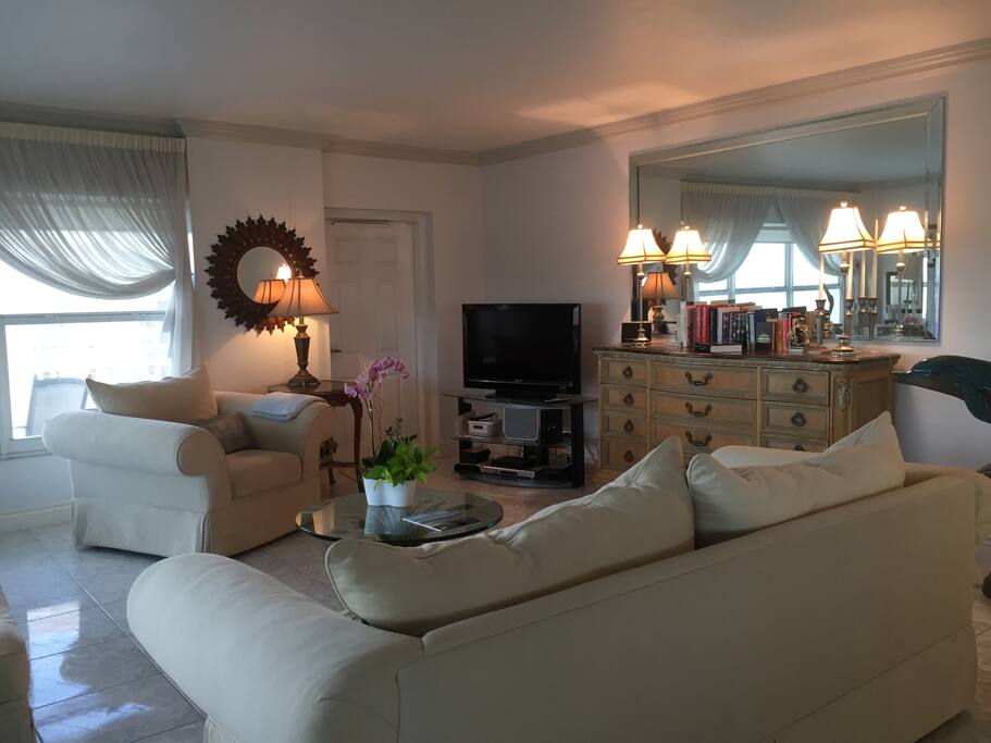 The spacious living room