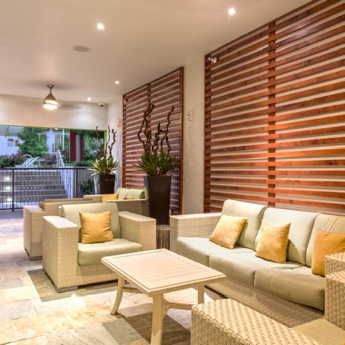 Outdoor Kitchen and Lounge Area Open until 10 PM
