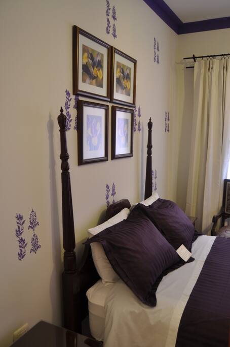 The purple decor makes for great ambiance